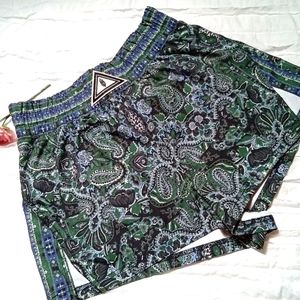 FP Movement by Free People Green Paisley Athletic Shorts